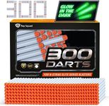 (300 Pack) Ray Squad White/Glow in The Dark Nerf Darts, Nerf Darts Bulk - Nerf Bullet, Nerf Elite 2.0 Foam Darts, Nerf Ammo Bullets, Nerf Refill Darts