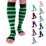 Doc Miller Open Toe Compression Socks, 15-20 mmHg, Toeless Compression Socks Women and Men for Maternity, Improved Blood Circulation, Shin Splints & Calf Recovery, 1 Pair