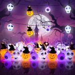 Timiyou Halloween Decorations Lights, 10FT 20 LED Pumpkin Skull Eyeball Battery Operated Lights for Indoor Outdoor Halloween Theme Party, Window, Autumn Decoration Gifts