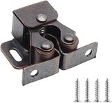 Double Roller Catch Antique Copper Finish, Strong Hold Cupboard Cabinet Roller Catch Hardware with Screws for Home Furniture Cabinet Closet Doors Pack of - (10)