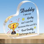 JMIMO Daddy Gifts from Daughter Son,Fathers Day Daddy Gifts,Dad Birthday Gift Ideas,Best Daddy Gifts,Daddy Heart Shaped Acrylic Plaque Present