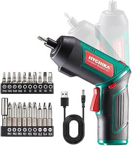 Hychika 3.6V Cordless Electric Screwdriver Gun with 20PCS Screwdriver Bits, 6Nm Screw Gun,Magnetic Chuck for Screws, 2 Position Handle with LED Light, For Home, Office, Workplace