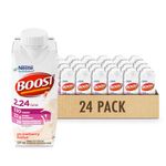 BOOST 2.24 Cal/mL, Complete Nutrition Drink For Adults, Strawberry, 530 Calories/Serving, 22g Protein, Ready-to-Drink, Vitamins, Minerals, 24 TetraPaks