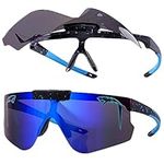 IKSII Polarized Sports Cycling Glasses,Turn Over Softball Baseball Sunglasses for Men Womens Youth Kids,UV400 Sun Glasses for Bicycle MTB Running Ski Golf Fishing