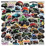 Monster Truck Stickers Pack,50Pcs Cool Monster Truck Children's Sticker,Waterproof Graffiti Vinyl Decal Stickers for Kids Teens Adults Laptop Computer Skateboard Water Bottles Bicycle Helmet Luggage