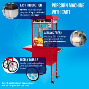 Royal Catering Popcorn Maker 8oz – Red Commercial Machine