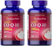 Puritan's Pride QSORB CoQ10 200 mg, Supports Heart Health (2 Pack of 240 softgels) 240 Count(Packaging may vary)