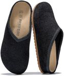 Project Cloud Casual Clogs for Women - Genuine Leather SmartFoam Arch Support Insole Womens Slippers Cashmere Knit Slides - Slip On Shoes for Women Non-Slip Mules & Clogs (Nella, Black Knit,8M)