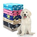 Pack of 6 Dog Blankets Soft Fleece Puppy Blankets Washable Sleep Mat Pad Bed Cover With Paw Print For Pets Cats Kitten Guinea Pig Anaimals(60 x 70cm/23.6 x 27.6 inch, Multicolor)