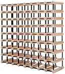 Glasshaus 8-Tier Wine Rack, 72 Bottles Storage Standing Bottles Holder Organiser, Wine Storage Shelf, Wooden Storage System Cellar Organiser Stand