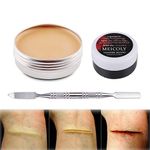 Meicoly Makeup Skin Wax Special Effects Halloween Set Stage Fake Wound Scar,Molding Scars Wax with Spatula,Coagulated Blood Gel,02