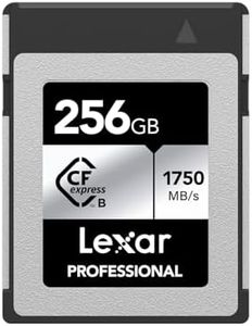 Lexar Professional SILVER Series 256GB CFexpress Card, Type B CFe Card up to 1750MB/s Read, CF Card Adopt PCIe Gen3x2, CF Memory Card Compatible with DSLR, Backward with XQD Camera (LCXEXSL256G-RNENG)