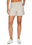 RBX Active Women's Relaxed Fit Breathable Ventilated Stretch Woven Athletic Walking Short with Pockets, Sand Knit Wb, M