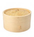 Bamboo Steamer Basket 6 Inch with Lid | Natural Wooden Momos Maker, Dumpling & Dim Sum Steamer for Vegetables | Eco-Friendly Cooking Basket
