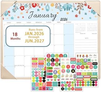 Calendar 2026-2027, Monthly Desk Calendar from July 2026 to December 2027, 15" x 12", Large Desktop Calendar Monthly, Perfect for Home or Office, Apricot with Desk Mat