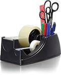 Officemate Heavy Duty Weighted 2-in-1 Tape Dispenser, Recycled,Black (96660)