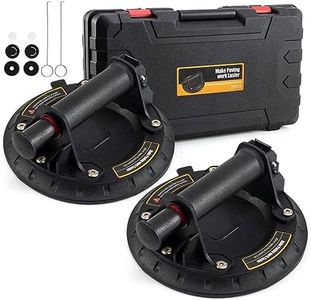 Lot de 2 Ventouse à Vide Robuste Poignée en ABS WUERQIE Ventouse de Levage en Verre, Capacité de Charge de 150kg, Ventouse Industrielle pour le Levage de Surfaces Planes (Inclut Outils Portable)