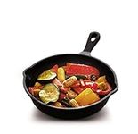 GOURMEX 8" Cast Iron Skillet Pan | Pre Seasoned Induction Cookware Cast Iron Pan, Indoor Grill Skillet, Egg Pan, Camping Cooking | Cast Iron Skillet (8")