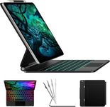 typecase Edge for iPad Air 13 (M4/M3/M2, 2026/2025/2024) & Pro 12.9 (6th/5th/4th/3rd Gen) with 11-Color Backlit & Precision Trackpad, Magic Style Floating Keyboard (NOT FIT to Pro 13 (M5/M4)-Black'26
