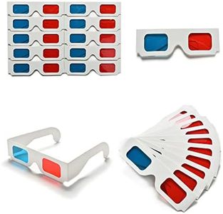 eLUUGIE 3D Cardboard Glasses Glasses Universal Anaglyph 3D Glasses Cardboard Paper Red Blue Cyan or Movie 100 Pairs Whtie