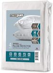 Micropuff King Size Pillow Protectors with Zipper - 4 Pack - Soft and Breatheable Hypoallergenic Pillow Cover. Pillowcase Protects Against Stains, Spills, and Perspiration.