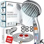 Filtered Shower Head with Handheld, Shower Heads High Pressure 5 Spray Modes, 3 Stage Hard Water Shower Filter with Stainless Steel Hose, Adjective Bracket, Water Softener Shower Head Filters