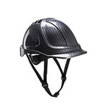 Portwest PC55GRR Endurance Work Safety Helmet EN 397 Carbon Look, Helmet for Guide, Powers, architect, Ladder, Engineers, Grey