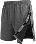 Deyeek Mens Tearaway Shorts After Knee Surgery Snap On Shorts for Women Hospital Break Away Post Surgery Pants with Pockets Dark Grey