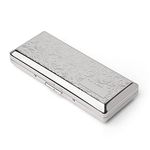 Metal Cigarette Case, Portable Double Sided Spring Clip, Holds 10 100mm Cigarettes (10pcs Silver)