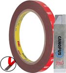 CANOPUS 3M Double Sided Tape Strong 10mm x 3m 4218P Waterproof Automotive Tape, Ideal for LED Strip Lights, Indoor & Outdoor, Mounting Tape Trim Tape, Spoiler Tape