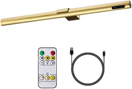 VIGMOJ Wireless Picture Light Battery Operated,19.7" Rechargeable Painting Light with Remote Control, Metal Art Display Lamp,3 Modes,Dimmable Dartboard Light with Timer for Dartboard Gallery
