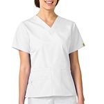 WonderWink Women's Scrubs Bravo 5 Pocket V-Neck Top, White, XX-Large