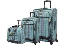 Steve Madden Designer Luggage Collection - 3 Piece Softside Expandable Lightweight Spinner Suitcase Set - Travel Set includes an Under Seat Bag, 20-Inch Carry on and 28-Inch Checked Suitcase, Legends