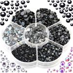 Blinginbox Hotfix Rhinestones, 3000pcs Clear Hotfix Gems Crystal Rhinestones for Clothes DIY Craft Sewing and Decorations, Round Mixed Sizes SS6-SS30(Jet)