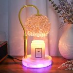 Hisummer Candle Warmer Lamp with Timer - Dimmer Electric Candle Lamp Warmer with RGB Mode, 312 K9 Crystals Lampshade,Adjustable Height Wax Warmer Lamp with 2 Bulbs for Jar Candles,Gifts for Mom Womens