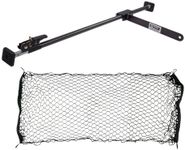 Mytee Products 40"-70" Adjustable Heavy Duty Cargo Load Lock Bar w/ 16" Divider Bar & Storage Net for Cargo Tie-Down, Pickup Truck Beds - Steel Cargo Bar & Net Organizer for SUVs, Trailers & Vans