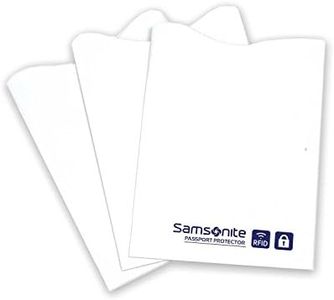 Samsonite Unisex-Adult 3-Pack Credit Card RFID Sleeves, White, One Size, 3-Pack Credit Card RFID Sleeves