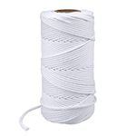 KINGLAKE Macrame Cord 4mm, 100m White Cotton String Twine for Crafts, Decorative Cotton Cord Rope for Decoration, Plant Hanger, Knitting, Wall Hanging, Gardening, Kitchen Cooking, Baking