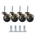 Artilife 4Pack Caster Wheels 2" Antique Copper Caster with 5/16" x 1-1/2"(8 x 38mm) Mounting Socket for Heavy-Duty Furniture Sofa Table Chair