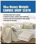 Arka Home Products Cotton Dust Sheet Drop Cloth, 10 Oz Protective Furniture Covers Heavy-duty, Durable, Dustproof and Reusable (10 X 10 ft | Off-White)
