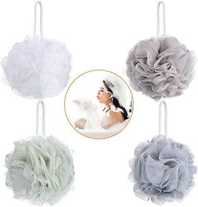 Bagno Doccia Spugna, 4 Pcs Morbide Spugne da Bagno Esfolianti Spugne in Luffa per Doccia, Mesh loofahs Spazzola per il Corpo Spazzola per le Donne gli Uomini Esfoliare la Pelle Pulita lenire la Pelle