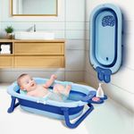 INFANTSO Baby Bath Tub for 0-3 Years | Foldable Bathtub for Baby, Newborn Baby Folding Bath Tub, Kids Bathing Tub with Drain Plug, Portable Bathtub for Boy & Girl