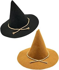 2 Pack Scarecrow Hats, Scarecrow Costume Felt Scarecrow Accessories for Halloween Party Accessory, Black and Brown Color