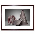 Wee Blue Coo Photo Film Director Equipment Reel Megaphone Picture Framed Wall Art Print