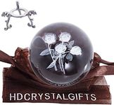 HDCRYSTALGIFTS 60mm Rose Flowers Cr