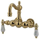 Kingston Brass CC1003T2 Heritage 3-3/8-Inch Center Leg Tub Filler, Polished Brass