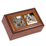 Cottage Garden Personalize with Own Photo Woodgrain Rope Trim Petite Jewelry Music Box Plays Wonderful World