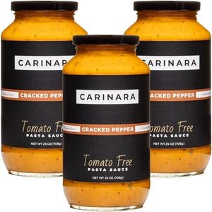 CARINARA Tomato-Free Pasta Sauce - 25oz Carrot-Based Marinara Alternative with Garlic, Onion & Cracked Pepper - Vegan, Gluten-Free, Low Acid, Low Sugar (PACK OF 3)