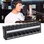 Headphone Amplifier 8 Channel, Portable Metal Stereo Audio Amplifier with 12V Power Adapter,8 Output Channels and 1 Input Channel,Mini Earphone Splitter for Studio and Stage 100 to 240V(US Plug)