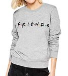 Qrupoad Teen Girls Friends TV Show Oversized Crewneck Fleece Pullover Sweatshirt Tops